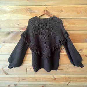 Black Fringe Sweater